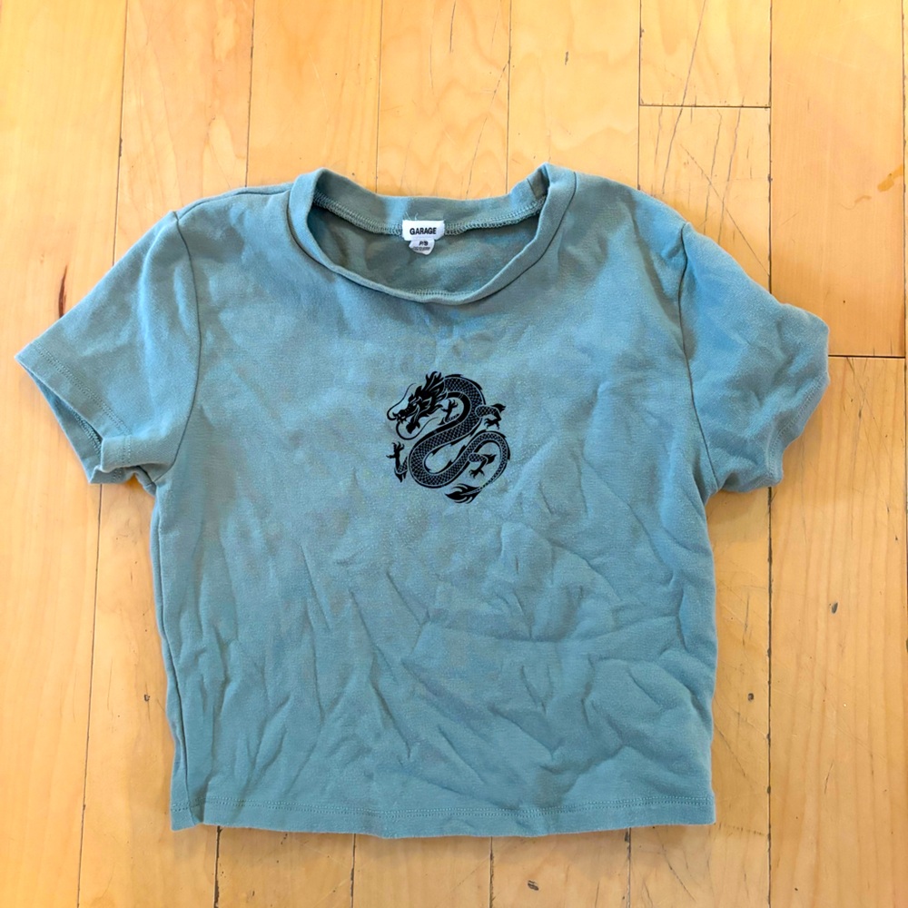 Small, green, garage crop top.